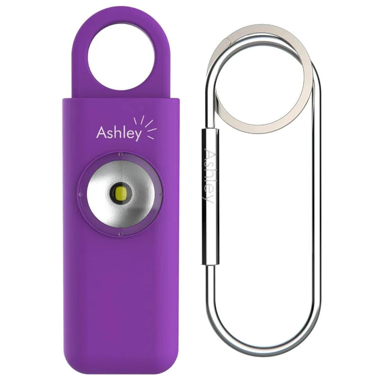 Ashley, your personal safety alarm, in purple