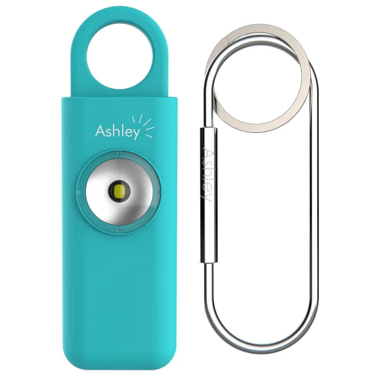 Ashley, your personal safety alarm, in aquamarine